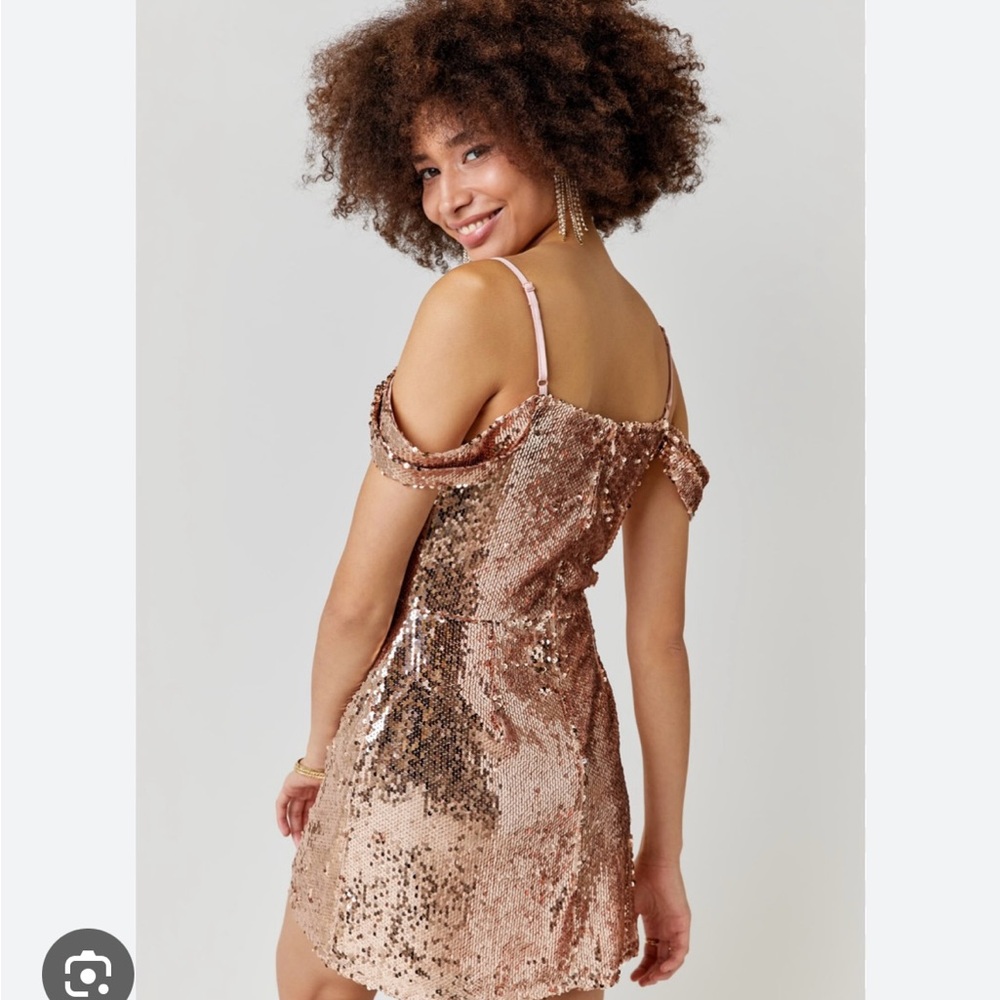 Sequin bejeweled pink Francesca’s mini dress